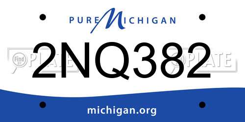 2NQ382 Michigan License Plate