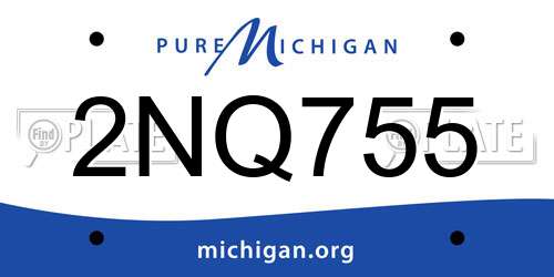 2NQ755 Michigan License Plate