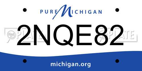 2NQE82 Michigan License Plate