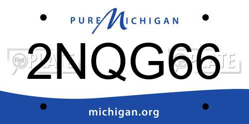 2NQG66 Michigan License Plate