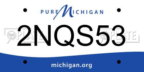 2NQS53 Michigan License Plate