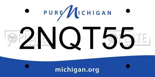 2NQT55 Michigan License Plate