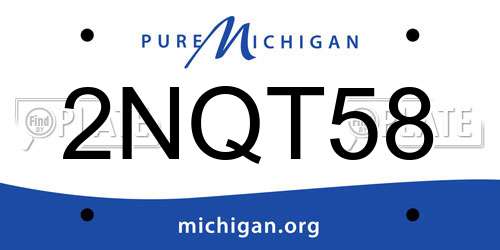 2NQT58 Michigan License Plate