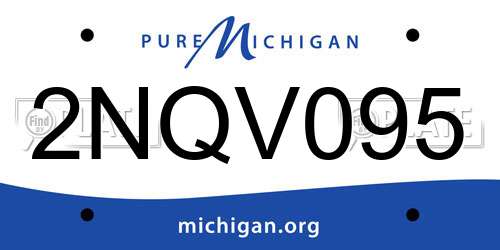 2NQV095 Michigan License Plate