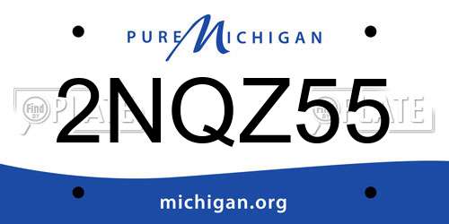 2NQZ55 Michigan License Plate