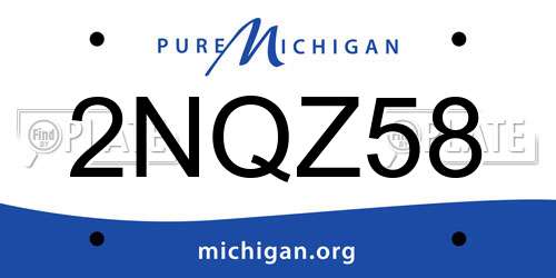 2NQZ58 Michigan License Plate