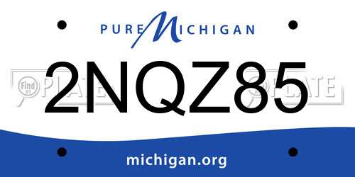 2NQZ85 Michigan License Plate