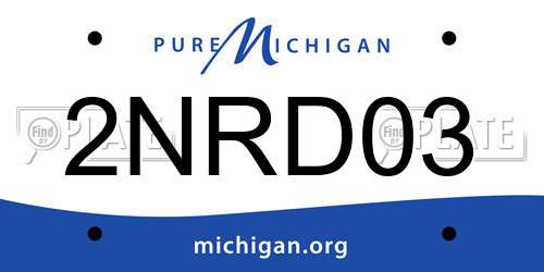 2NRD03 Michigan License Plate