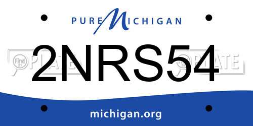 2NRS54 Michigan License Plate
