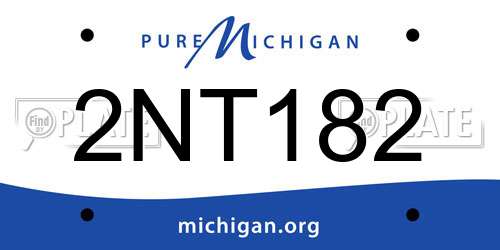 2NT182 Michigan License Plate
