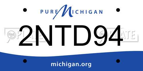 2NTD94 Michigan License Plate