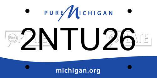 2NTU26 Michigan License Plate