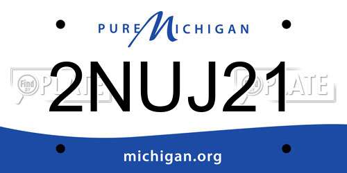 2NUJ21 Michigan License Plate