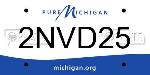 2NVD25 Michigan License Plate