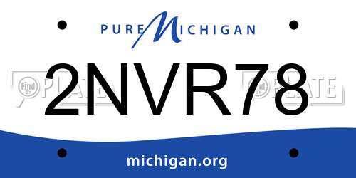2NVR78 Michigan License Plate