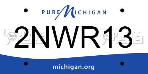 2NWR13 Michigan License Plate