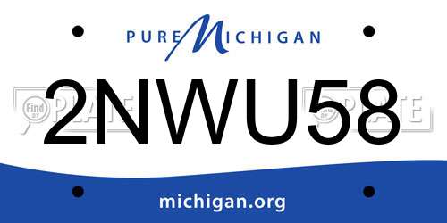 2NWU58 Michigan License Plate