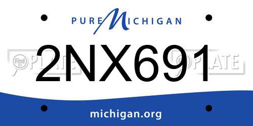 2NX691 Michigan License Plate