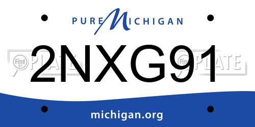 2NXG91 Michigan License Plate