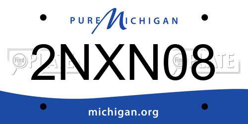 2NXN08 Michigan License Plate