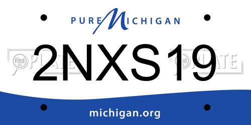 2NXS19 Michigan License Plate