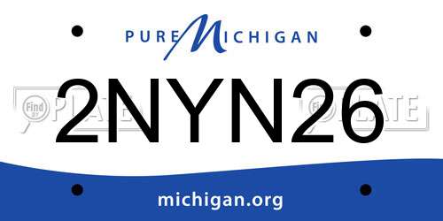2NYN26 Michigan License Plate