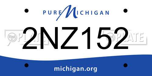 2NZ152 Michigan License Plate