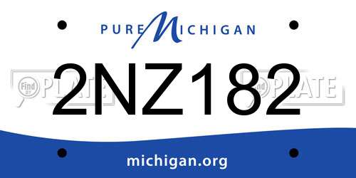 2NZ182 Michigan License Plate