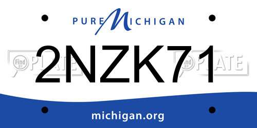 2NZK71 Michigan License Plate