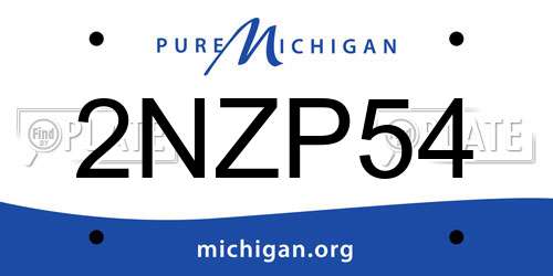 2NZP54 Michigan License Plate