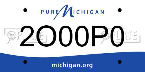 2O00P0 Michigan License Plate