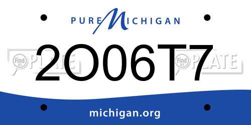 2O06T7 Michigan License Plate