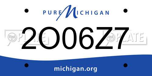 2O06Z7 Michigan License Plate