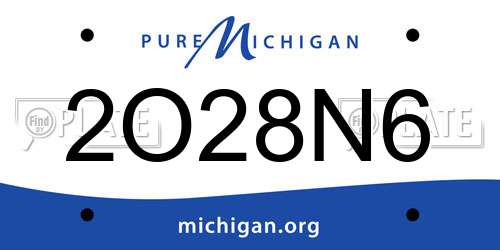 2O28N6 Michigan License Plate