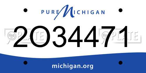 2O34471 Michigan License Plate