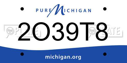2O39T8 Michigan License Plate