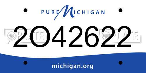 2O42622 Michigan License Plate