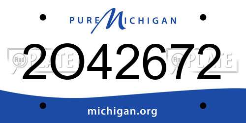 2O42672 Michigan License Plate