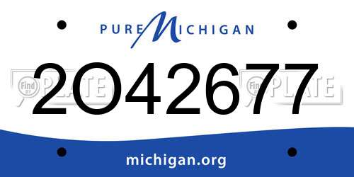 2O42677 Michigan License Plate