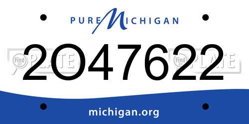 2O47622 Michigan License Plate
