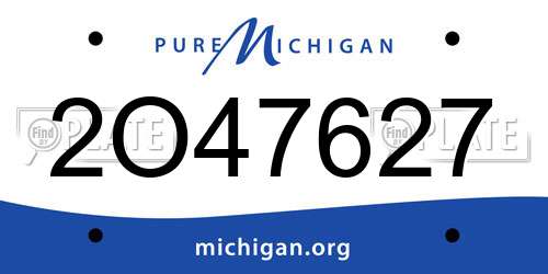 2O47627 Michigan License Plate