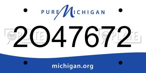 2O47672 Michigan License Plate