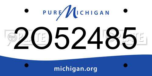 2O52485 Michigan License Plate