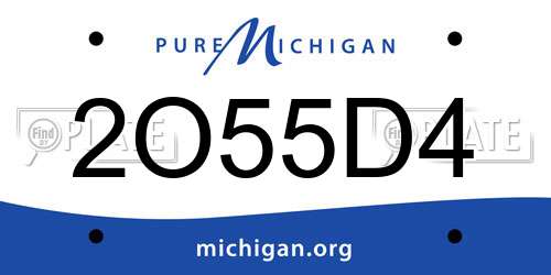 2O55D4 Michigan License Plate