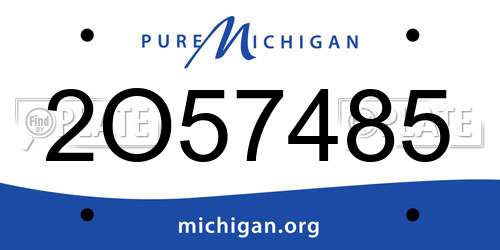 2O57485 Michigan License Plate