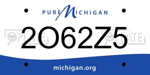2O62Z5 Michigan License Plate