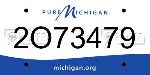 2O73479 Michigan License Plate