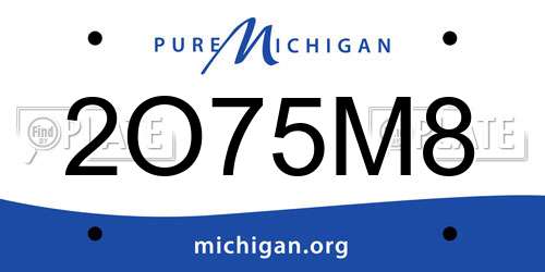 2O75M8 Michigan License Plate