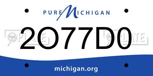 2O77D0 Michigan License Plate