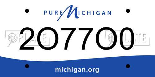 2O77O0 Michigan License Plate
